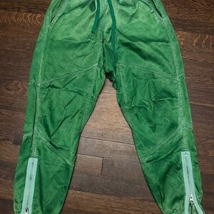 Freecity Vibrant Green Joggers with Zipper Accents